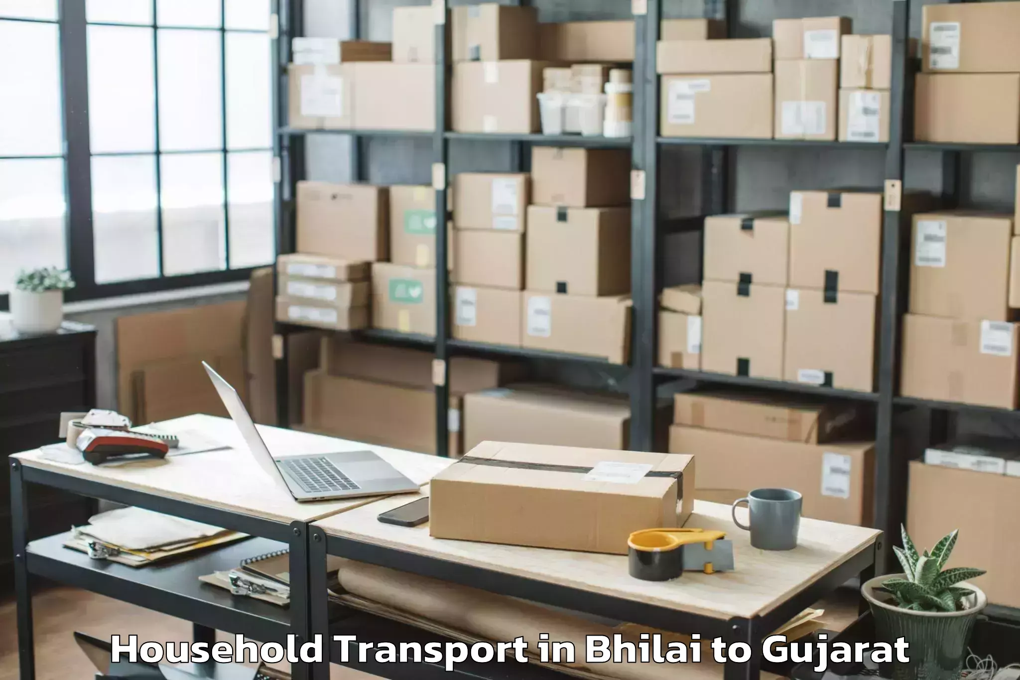 Book Bhilai to Kaprada Household Transport Online